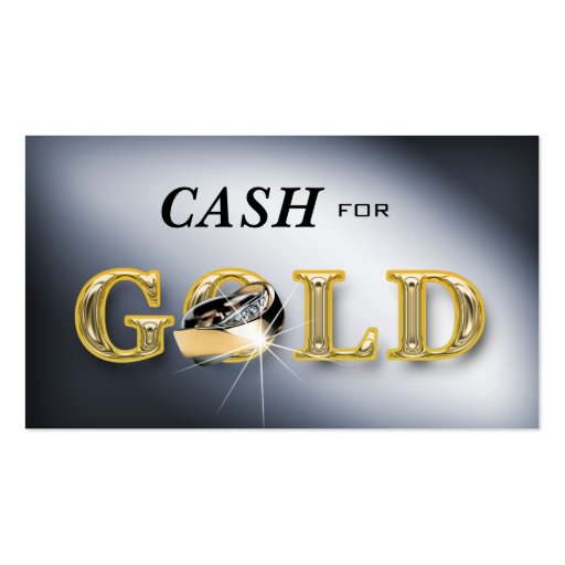 Jewelry Business Cards Cash for Gold Silver (front side)