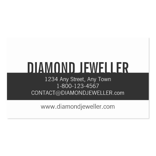 Jewelry Business Cards Diamond Platinum (back side)