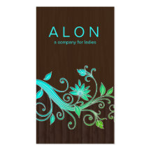 Jewelry Business Cards Flower Makeup Artist Blue T