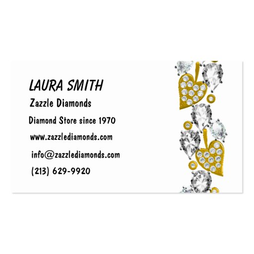 JEWELRY CUSTOMIZABLE BUSINESS CARD - White (front side)