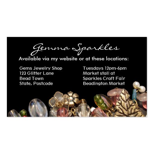 Jewelry double sided Business Cards (back side)