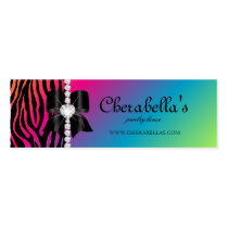 Jewelry Fashion Retail Price Tag Rainbow Zebra business cards