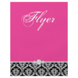 Jewelry Flyer Hair Salon Damask Black Pink Classy