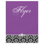 Jewelry Flyer Hair Salon Damask Black Purple