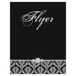 Jewelry Flyer Hair Salon Damask Black White Classy