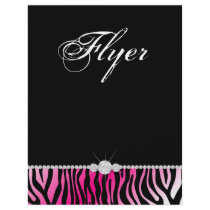 Jewelry Flyer Hair Salon Zebra Hot Pink