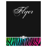 Jewelry Flyer Hair Salon Zebra Pink Blue Green