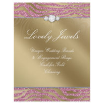 Jewelry Flyer Hair Salon Zebra Sparkle Pink Gold 2