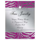 Jewelry Flyer Hair Salon Zebra Sparkle Pink Silver