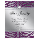 Jewelry Flyer Hair Salon Zebra Sparkle Plum Silver