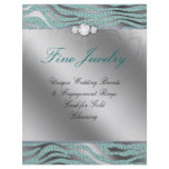 Jewelry Flyer Hair Salon Zebra Sparkle Teal Silver