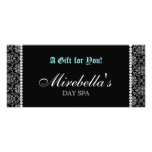 Jewelry Gift Certificate Damask Silver Customized Rack Card
