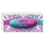 Jewelry Gift Certificate Purple Pink Blue Leaves Custom Rack Card