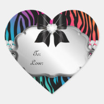 Jewelry Gift Tag Zebra Rainbow Salon stickers