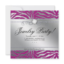 Jewelry Invite Open House Zebra Pink Sparkle 2