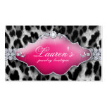 Jewelry Leopard Business Card Black Pink