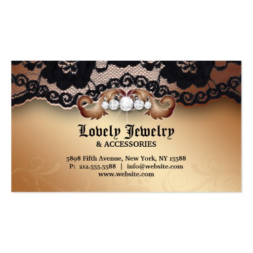 Jewelry N Lace Fashion Gold Business Card (back side)