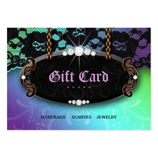 Jewelry N Lace Fashion Purple Blue Gift Card Business Card Template