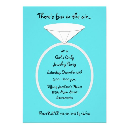 Jewelry Party Invitation Template 5 X 7 Invitation Card Zazzle