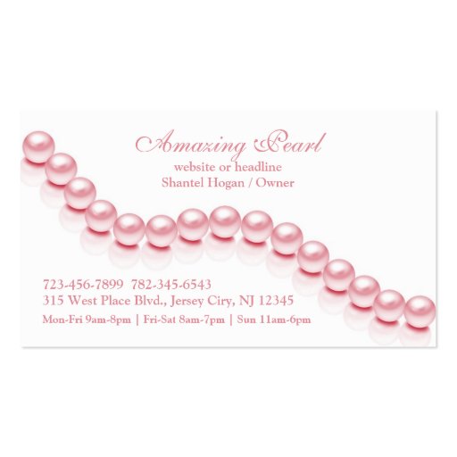 Jewelry Pearl Business Card (front side)
