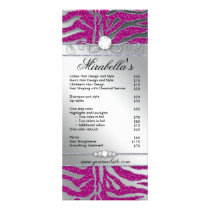 Jewelry Rack Card Zebra Luxury PInk Sparkle Silver