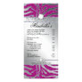 Jewelry Rack Card Zebra Luxury PInk Sparkle Silver