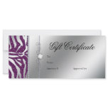 Jewelry Rack Card Zebra Purple Sparkle Silver rack cards