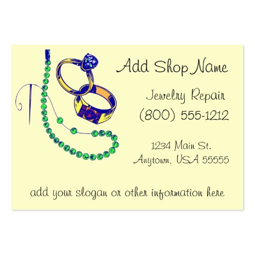 Jewelry Repair Shop Business Card (front side)
