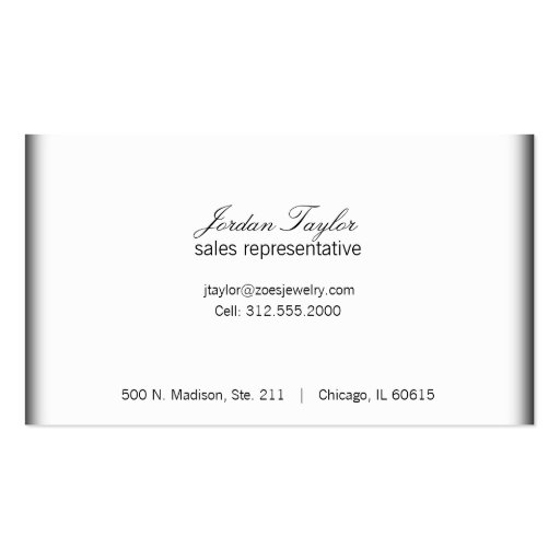 jewelry retail business card (back side)