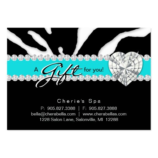 Jewelry Salon Gift Card Zebra Animal Lips Blue Business Card