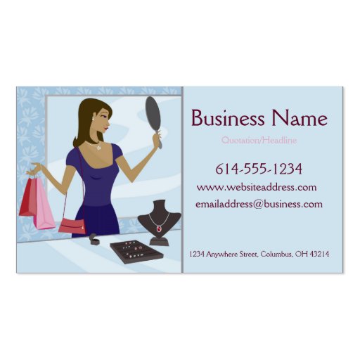 Jewelry Shopper Business Cards (front side)