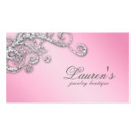 Jewelry Swirl Business Card Glitter Diamonds Pink