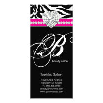 Jewelry Zebra Beauty Salon Spa Pink Rack Card