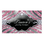 Jewelry Zebra Business Card Sparkle Pink SB