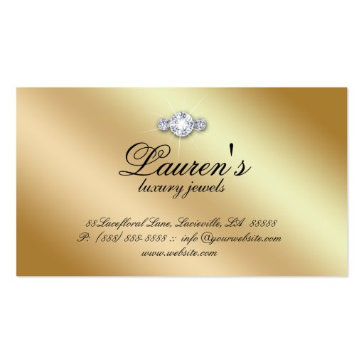 Jewelry Zebra Business Card Sparkle Purple Gold 2 (back side)