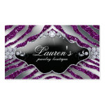 Jewelry Zebra Business Card Sparkle Purple SB