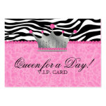 Jewels Crown Zebra leopard Lace Pink VIP Card Business Cards