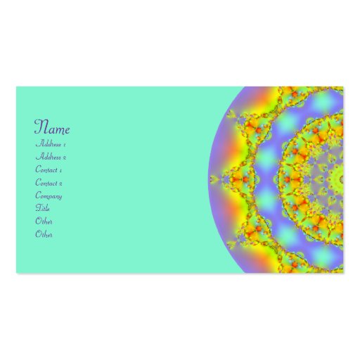 Jewels Fractal Kaleidoscope Business Card Template (front side)