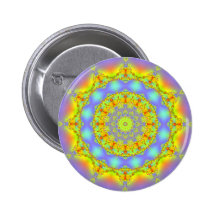 Jewels Fractal Kaleidoscope Button