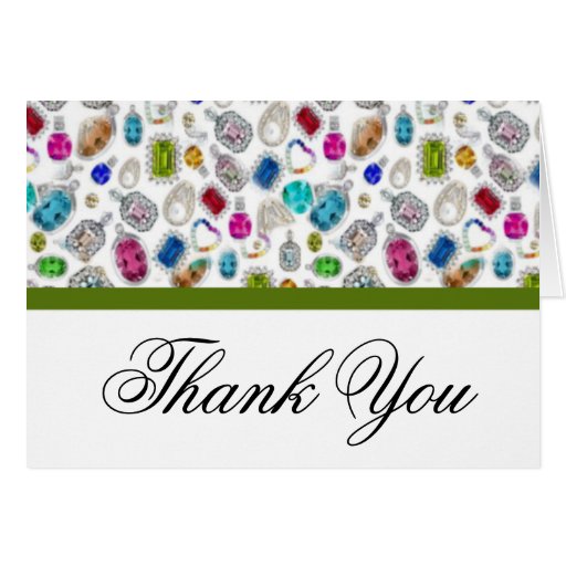 Jewels/Jewelry Thank You Greeting Card Zazzle