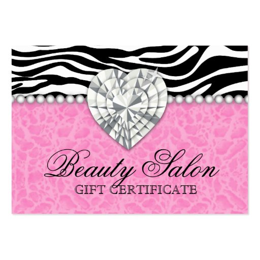 Jewels Pearls Zebra leopard Lace Pink Gift Card Business Card Templates (front side)
