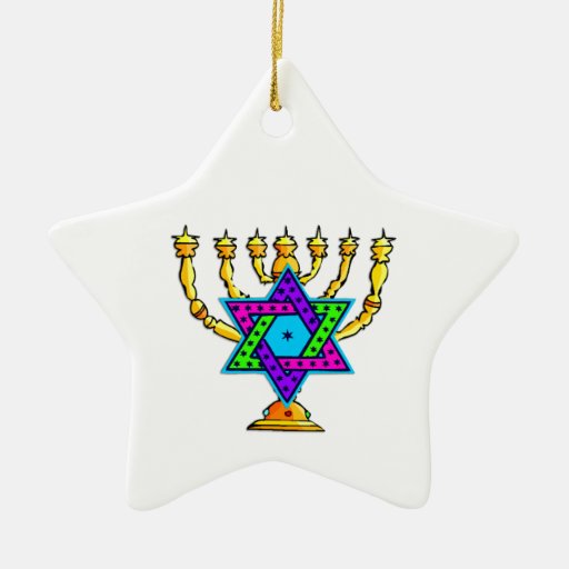 Jewish Candlesticks Ceramic Ornament Zazzle