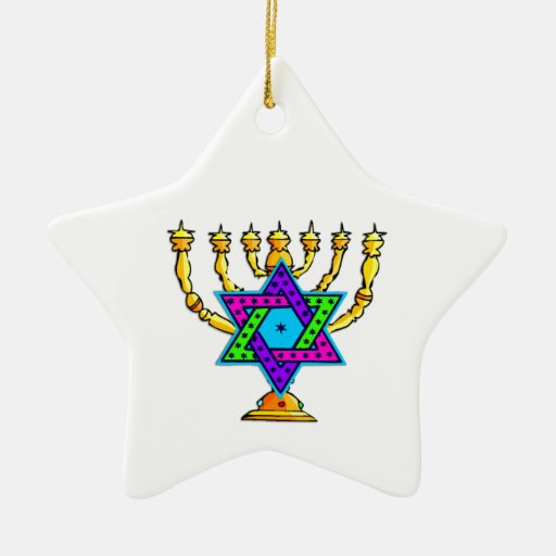 Jewish Candlesticks Christmas Tree Ornaments