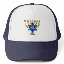 Jewish Candlesticks Mesh Hat