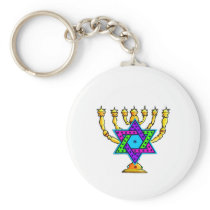 Jewish Candlesticks Keychains