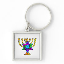 Jewish Candlesticks Keychains