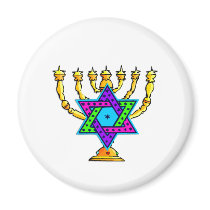 Jewish Candlesticks Fridge Magnets