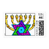 Jewish Candlesticks Postage Stamps