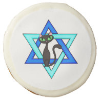 Jewish Cat Stars Sugar Cookie