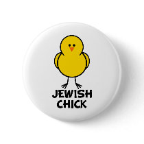 Jewish Chick Pinback Button